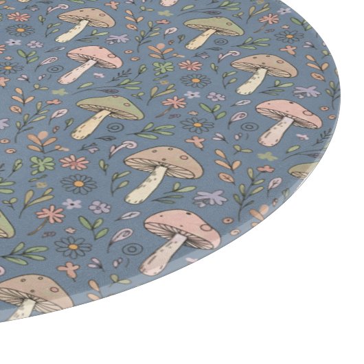 Planche À Découper Round Deep Slate Gray Fungi Minimalist Circle (Coin)