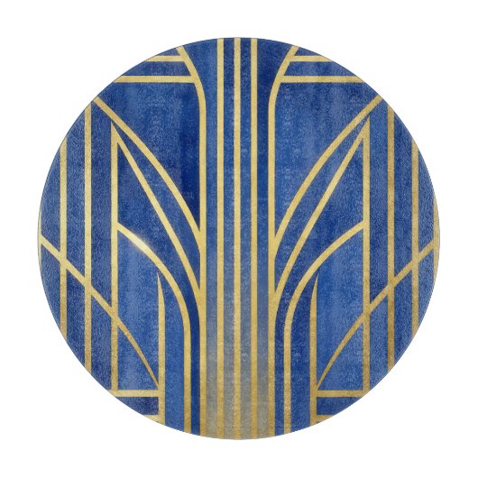 Planche À Découper Royal Blue Or Art Déco (Devant)