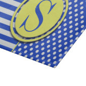 Planche À Découper Royal Blue Pois et stries-Monogram STaylor (Coin)