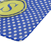 Planche À Découper Royal Blue Pois et stries-Monogram STaylor (Coin)