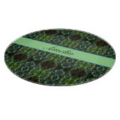 Planche À Découper Royal Plumage - Luxe Peacock Motif en plumes (Coin)