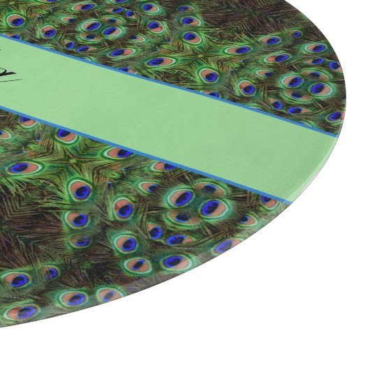 Planche À Découper Royal Plumage - Luxe Peacock Motif en plumes (Coin)