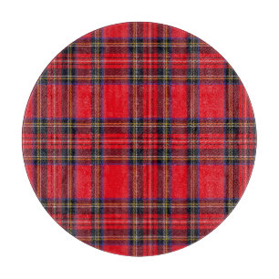 Planche À Découper Royal Stewart tartan rouge noir plaid