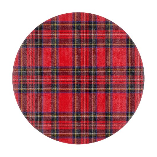 Planche À Découper Royal Stewart tartan rouge noir plaid (Devant)