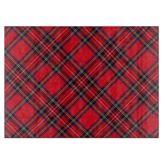 Planche À Découper Royal Stewart tartan rouge noir plaid (Devant)