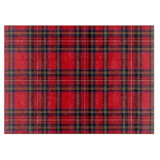 Planche À Découper Royal Stewart tartan rouge noir plaid (Devant)