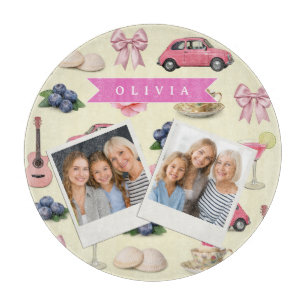Planche À Découper Ruban de cocktail rose coquette personnalisé adora