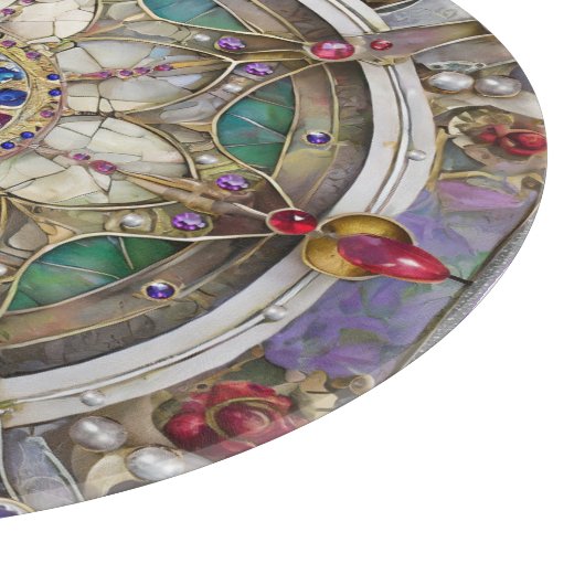 Planche À Découper Ruby, Amethyst, Sapphire et Pearl Mandala (Coin)