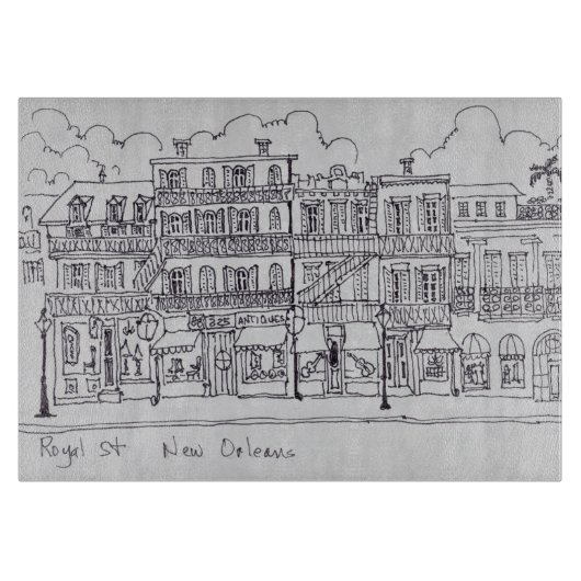 Planche À Découper Rue royale| Nouvelle-Orléans, Louisiane (Devant)
