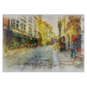 Planche À Découper Rues de vieille aquarelle de Prague (Devant)