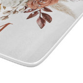 Planche À Découper Russe Boho Terracotta Florals Monogramme initial (Coin)