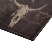 Planche À Découper Russe Ouest Brown Beige Vieux Taureau Monogramme (Coin)