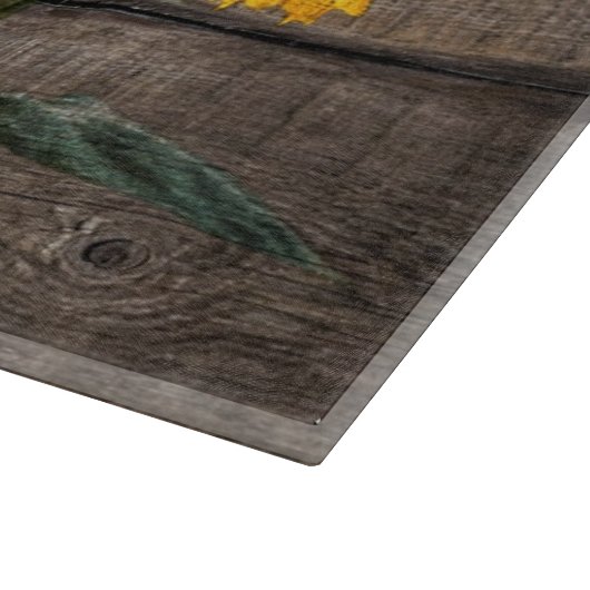 Planche À Découper Rustic Barn Wood Sunflower (Coin)