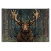 Planche À Découper Rustic Christmas moose deer boho woodland forest (Devant)