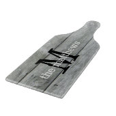 Planche À Découper Rustic Country Agritourisme Grey Nom monogramme (Coin)