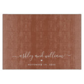 Planche À Découper Rustic Couple Établi Date Script Farmhouse (Devant)