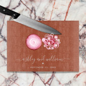 Planche À Découper Rustic Couple Établi Date Script Farmhouse