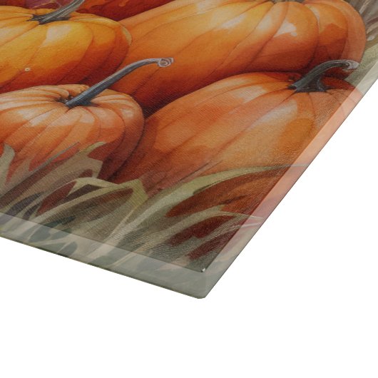 PLANCHE À DÉCOUPER RUSTIC FALL FARMHOUSE WITH AUTUMN PUMPKINS (Coin)