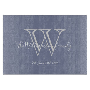 Planche À Découper Rustic Mariage Cadeau Monogramme Nom de famille Co