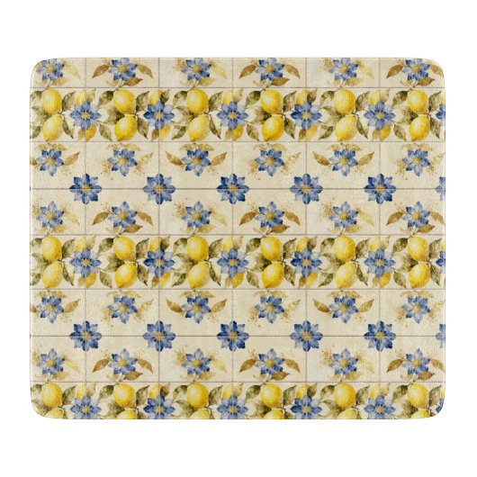 Planche À Découper Rustic Mediterranean Lemon Tile MH26 (Devant)