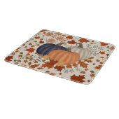 Planche À Découper Rustique Automne Citrouille Feuille Fleur sauvage (Coin)