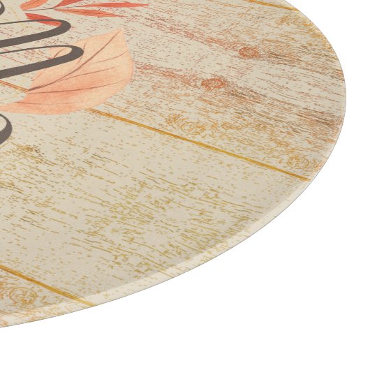 Planche À Découper Rustique Automne Feuilles Monogramme (Coin)