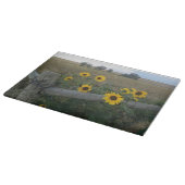 Planche à découper rustique de pays de tournesol (Coin)