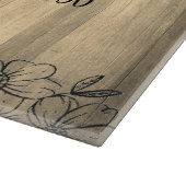 Planche À Découper Rustique Floral Anniversaire Modèle photo de famil (Coin)