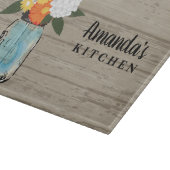 Planche À Découper Rustique Grange Hydrangea Floral Mason Jar Monogra (Coin)