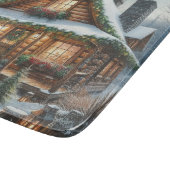 Planche À Découper Rustique hiver/Noël cabine enneigé (Coin)