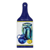 Planche À Découper Rustique Mason Jar Art Blue Script Cutboard (Devant)