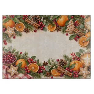 Planche à découper Rustique Noël aquarelle