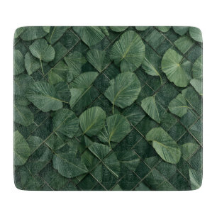 Planche À Découper Rythme verdoyant : Grille de feuilles tropicales
