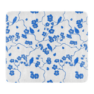 Planche À Découper Sac à bandoulière bleu à motif d'oiseaux sur fleur