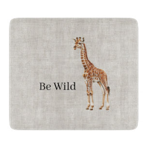 Planche À Découper Safari Girafe Animal Lin Faux