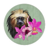 Planche À Découper Sage Floral Tamarin Lion à Tête Dorée Singe (Devant)