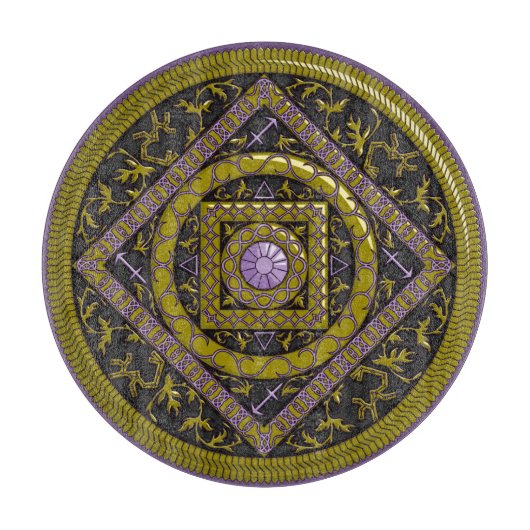 Planche À Découper Sagittarius Mandala Glass Cutboard (Devant)