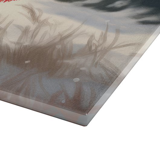 Planche À Découper Saint Bernard Chien à Noël de neige (Coin)