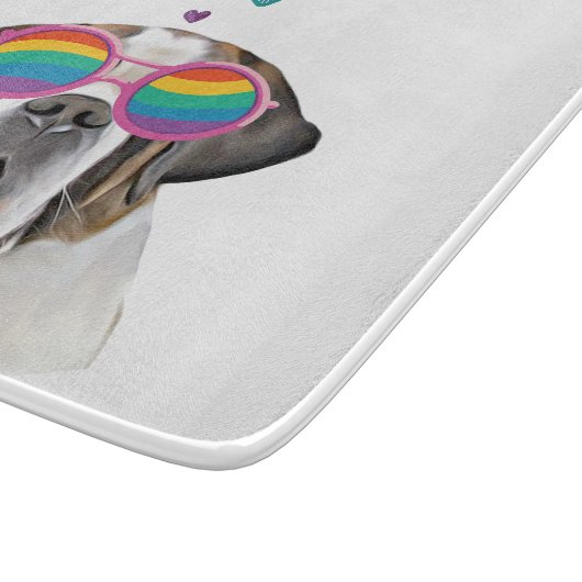 Planche À Découper Saint Bernard Chien avec Coeurs Saint-Bernard Sain (Coin)