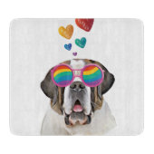 Planche À Découper Saint Bernard Chien avec Coeurs Saint-Bernard Sain (Devant)