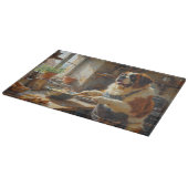 Planche À Découper Saint-Bernard cuisinant dans la cuisine (Coin)