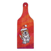 Planche À Découper Saint-Bernard de Noël sur fond rouge (Devant)