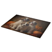 Planche À Découper Saint Bernard Puppy Automne Citrouille (Coin)