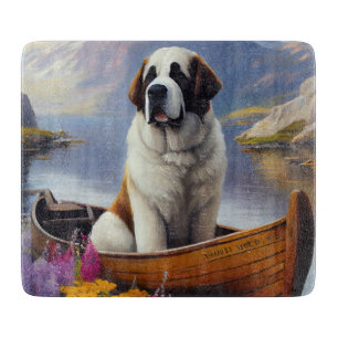 Planche À Découper Saint-Bernard sur une pagaie : Une aventure pittor