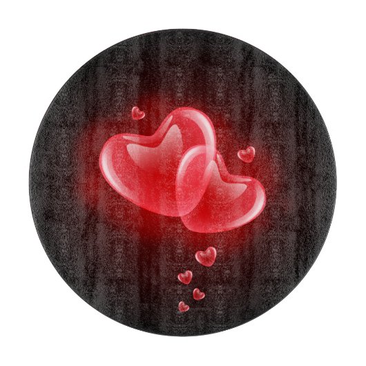 Planche À Découper Saint Valentin, coeur brillant (Devant)