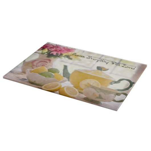 Planche À Découper Saison Avec Amour Verre Coupe Planche Tea Time (Coin)
