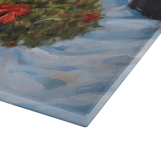 Planche À Découper Saison de Noël de Boston Terrier (Coin)