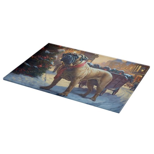 Planche À Découper Saison de Noël de Bullmastiff (Coin)