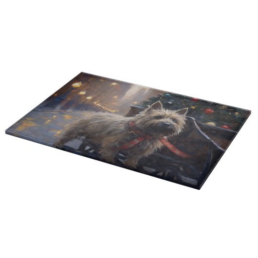 Planche À Découper Saison Festive de Noël à Cairn Terrier (Coin)