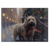 Planche À Découper Saison Festive de Noël à Cairn Terrier (Devant)